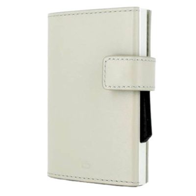 ÖGon Kaarthouder Cascade Snap 7 X 2,2 Cm Leer/aluminium Crème ÖGon Kaarthouder Cascade Snap 7 X 2,2 Cm Leer/aluminium Crème