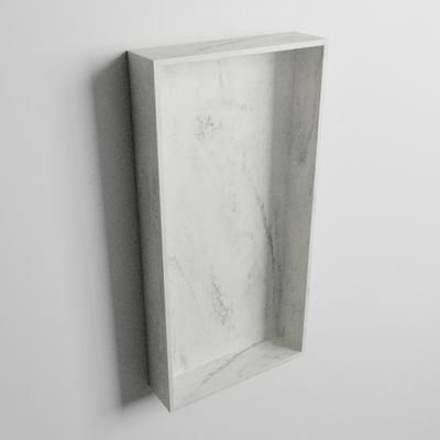 MONDIAZ EASY Nis 59,5x29,5cm in solid surface kleur Opalo. 1 vak geschikt voor in- of opbouw