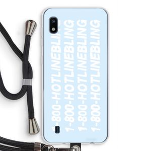 Hotline bling blue: Samsung Galaxy A10 Transparant Hoesje met koord
