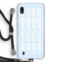Hotline bling blue: Samsung Galaxy A10 Transparant Hoesje met koord