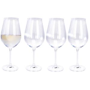 4x Witte/rode wijnglazen - 52 cl/520 ml - van kristalglas