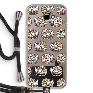 Slapende poes: Samsung Galaxy J4 Plus Transparant Hoesje met koord