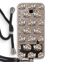 Slapende poes: Samsung Galaxy J4 Plus Transparant Hoesje met koord