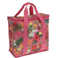 Medium size koeltas voor lunch Tropical Flowers roze/creme 34 x 16 x 36 cm 16 liter