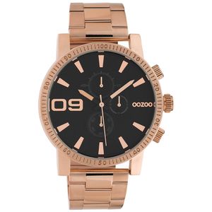 OOZOO C10708 Horloge Timepieces staal rosekleurig-zwart 45 mm