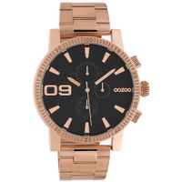 OOZOO C10708 Horloge Timepieces staal rosekleurig-zwart 45 mm - thumbnail