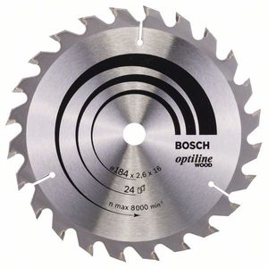 Bosch Accessoires Cirkelzaagblad Optiline Wood 184 x 16 x 2,6 mm, 24 1st - 2608640817