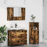 Badkamermeubelset 3 pcs Gerookt eiken 76,5 x 35 x 64 cm