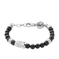 Diesel DX0847040 Armband beads zwart-zilverkleurig 18-19,5 cm