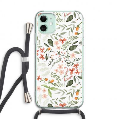 Sweet little flowers: iPhone 11 Transparant Hoesje met koord