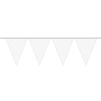 1x Mini vlaggenlijn versiering wit 300 cm