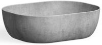 Looox Ceramic Raw Rectangle Opbouwkom 49x40x14,5 cm Dark Grey - thumbnail