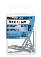 M.schroef moer pk m3x40mm 10st - Deltafix