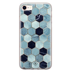 iPhone 8/7 siliconen hoesje - Blue cubes