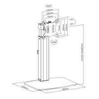 ACT Connectivity Monitorarm office, op voet met gasveer, 1 scherm bevestiging - thumbnail