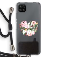GRL PWR Flower: Samsung Galaxy A22 5G Transparant Hoesje met koord GRL PWR Flower: Samsung Galaxy A22 5G Transparant Hoesje met koord