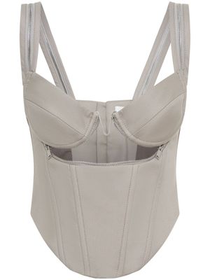 Dion Lee haut-bustier zippée à empiècements - Gris