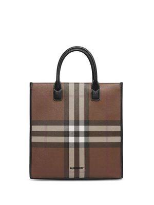 Burberry sac cabas à motif Exaggerated Check - Marron