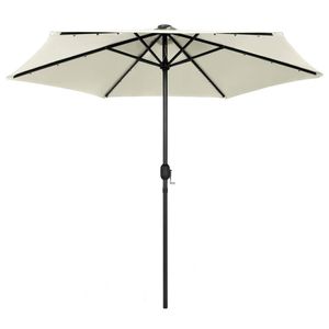 The Living Store Tuinparasol - Zandwit - 270 x 236 cm - UV-beschermend polyester - Aluminium paal - 6 baleinen -