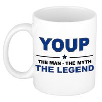 Youp The man, The myth the legend cadeau koffie mok / thee beker 300 ml