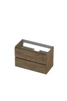 Onderkast INK 2 laden greeploos met houten keerlijst 80 cm x 40 cm x 52 cm Naturel eiken 1257013