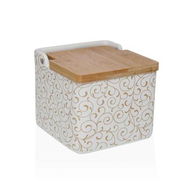 Zoutvaatje met deksel Versa Serpentine Keramisch Dolomite 12,2 x 11,5 x 12,2 cm