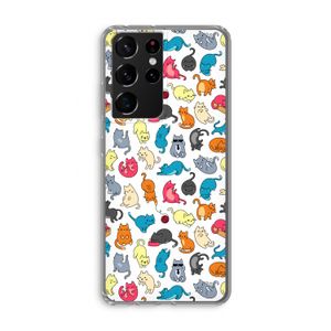 Kleurrijke katten: Samsung Galaxy S21 Ultra Transparant Hoesje