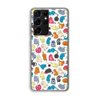 Kleurrijke katten: Samsung Galaxy S21 Ultra Transparant Hoesje