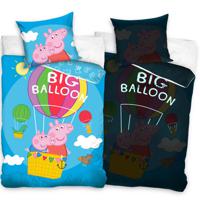 Peppa Pig Dekbedovertrek Big Balloon - Eenpersoons - 140 x 200 - Katoen - thumbnail