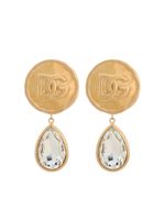 Dolce & Gabbana logo-engraved drop earrings - Or