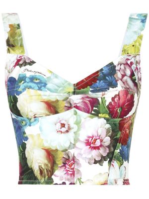 Dolce & Gabbana haut-bustier à fleurs - Blanc Dolce & Gabbana haut-bustier à fleurs - Blanc