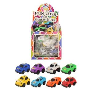 Uitdeelcadeautjes - Pull Back Sport Auto's in Traktatiebox (48 stuks)