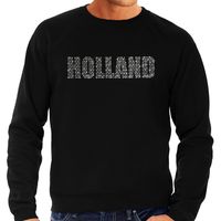Glitter Holland sweater zwart rhinestone steentjes voor heren Nederland supporter EK/ WK 2XL  -