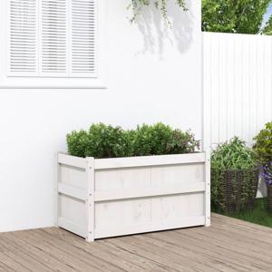 VidaXL Plantenbak 90x50x50 cm massief grenenhout wit