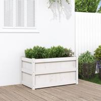 VidaXL Plantenbak 90x50x50 cm massief grenenhout wit