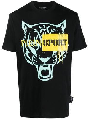 Plein Sport t-shirt à imprimé tigre - Noir