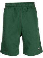 Lacoste short de sport en coton à patch logo - Vert