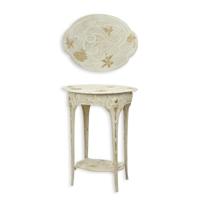 A WHITE CAST IRON ART NOUVEAU FLOWER TABLE