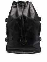 Officine Creative sac à dos en cuir à lien de resserrage - Noir