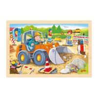 Goki houten legpuzzel bouwplaats, 24st.