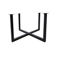 Zwarte stalen salontafel onderstel hoogte 37 cm, vierkant 50 x 50 cm (30 x 30 mm) - thumbnail