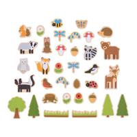 Bigjigs houten magneten bos, 35st.