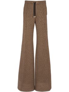 Balmain pantalon évasé à lien de resserage - Marron