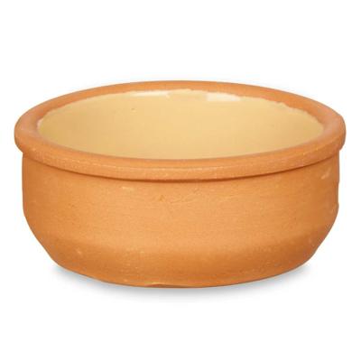 Tapas/creme brulee serveer schaaltjes - 6x - mini - terracotta/geel - 8 x 4 cm