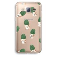 Cactusprint roze: Samsung Galaxy J3 (2016) Transparant Hoesje