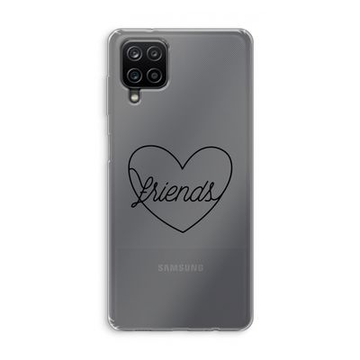 Friends heart black: Samsung Galaxy A12 Transparant Hoesje