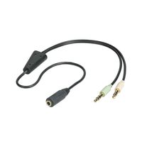 Audio Adapter - microconnect - 2x3.5mm-3.5mm - M/F - 0.4m - zwart - thumbnail