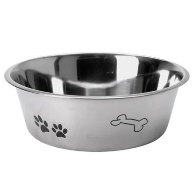 Basic Hondenvoerbak met print 24 cm rvs