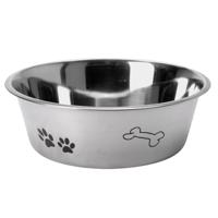 Basic Hondenvoerbak met print 24 cm rvs Basic Hondenvoerbak met print 24 cm rvs