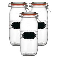 Weckpot/inmaakpot - 6x - 2L - glas - met beugelsluiting - incl. etiketten